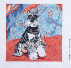 Barbara Russell Schnauzer Dog Needlepoint Canvas