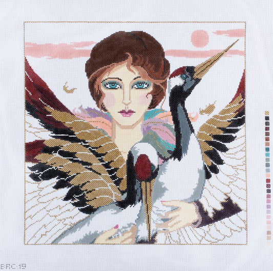 Barbara Russell Designs by Clarice Bird Lady Needlepoint Canvas