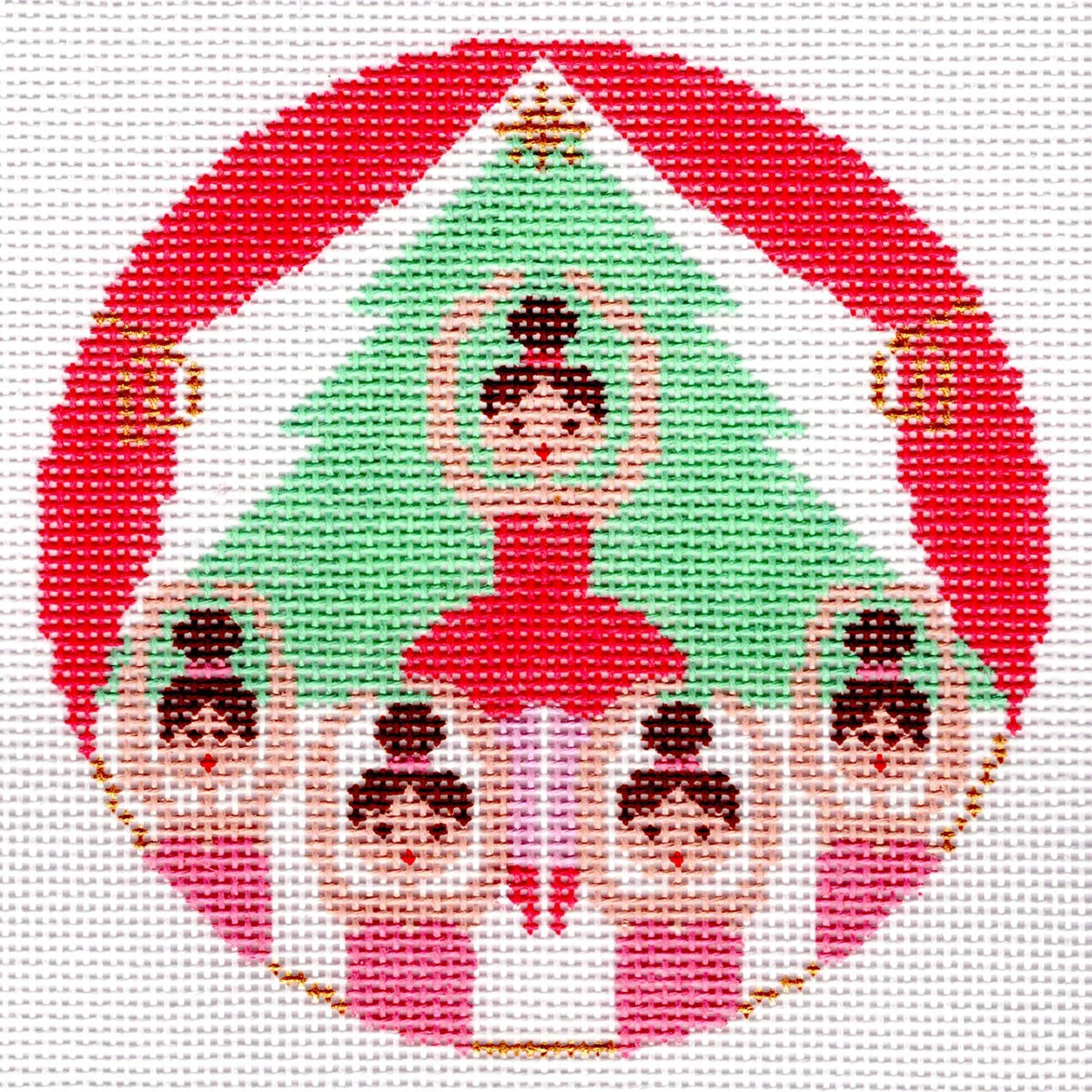 Doolittle Stitchery Ballet Girls Round Needlepoint Canvas