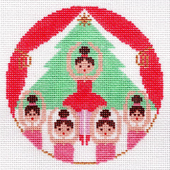 Doolittle Stitchery Ballet Girls Round Needlepoint Canvas