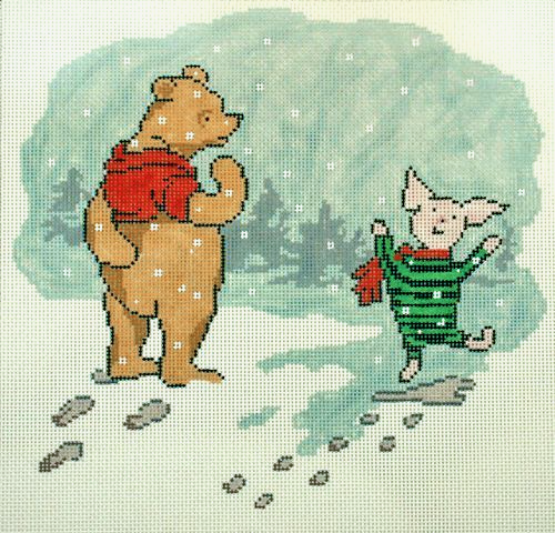 Barbara Russell Dancing in Snow Needlepoint Canvas