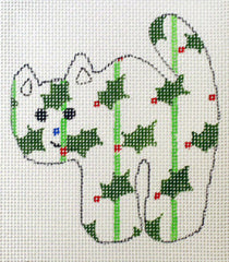 Barbara Russell Holly Cat Ornament Needlepoint Canvas