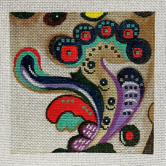 Barbara Russell Hood Flourish Coaster I Needlepoint Canvas