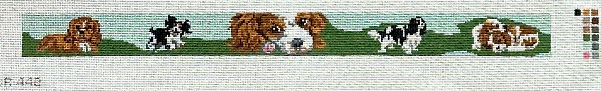 Barbara Russell King Charles Dog Collar Needlepoint Canvas