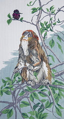 Barbara Russell Monkey Sees a Bird Needlepoint Canvas