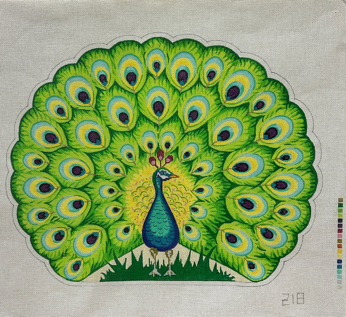 Barbara Russell Peacock Needlepoint Canvas