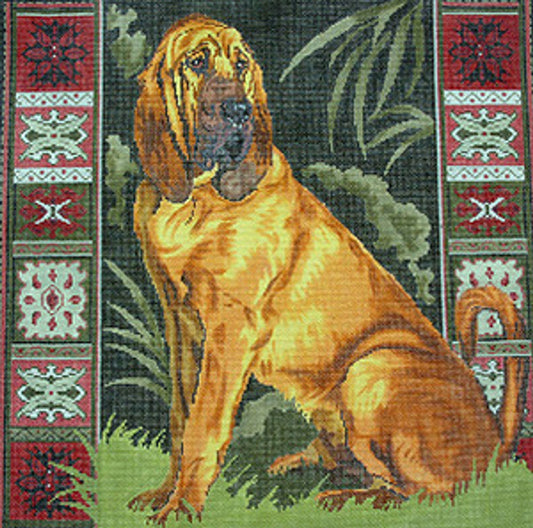 Barbara Russell The Bloodhound Dog Needlepoint Canvas