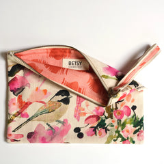 Betsy Olmsted Design Studio Clutch Project Bag - Chickadees