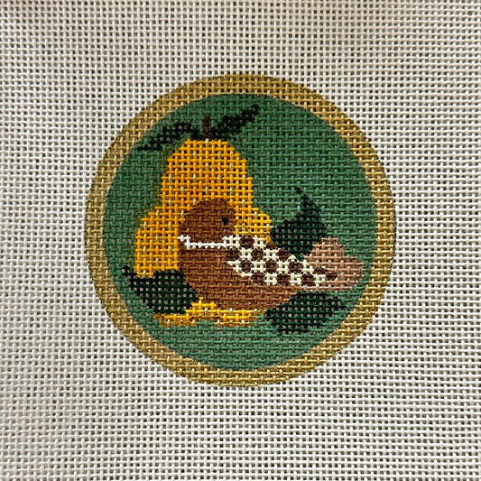 Bitty Partridge in a Pear Tree Needlepoint Canvas