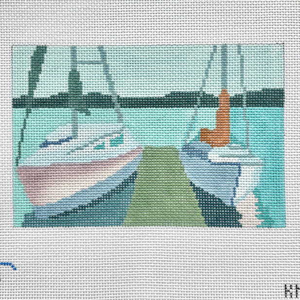 Blue Ridge Stitchery Sailboats Needlepoint Canvas