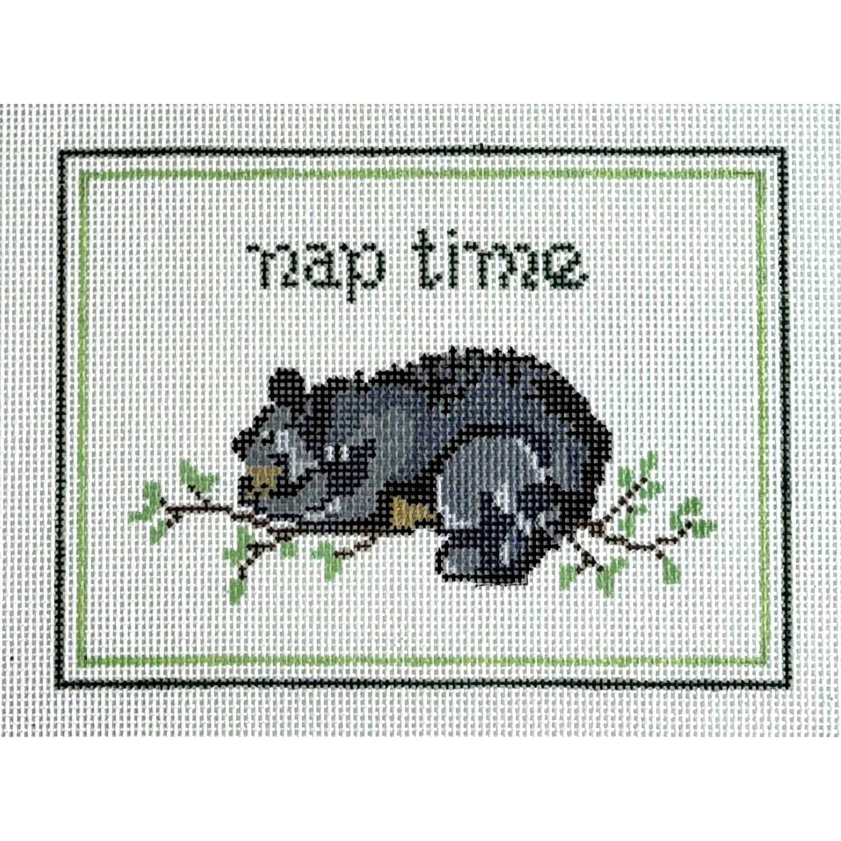 Blue Ridge Stitchery Nap Time - Bear Needlepoint Canvas