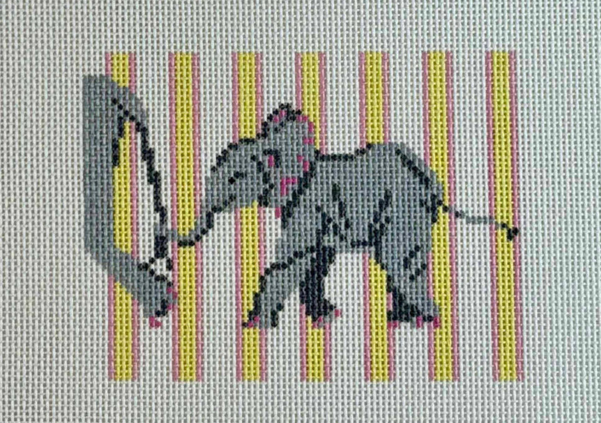 Blue Ridge Stitchery Hang On Baby Elephant Needlepoint Canvas