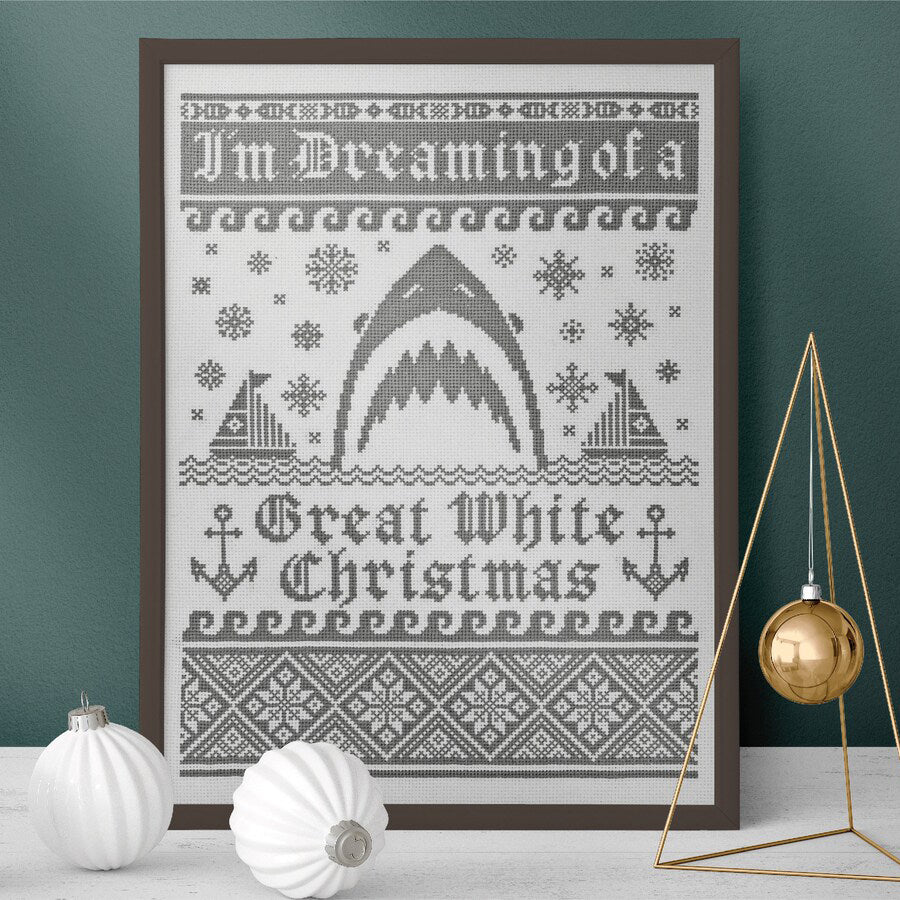 Boomerang Stitches Great White Christmas Cross Stitch Pattern