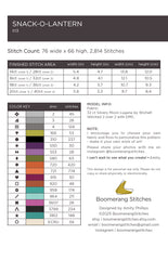 Boomerang Stitches Snack-O-Lantern Cross Stitch Pattern