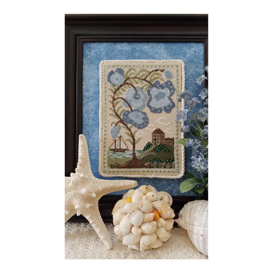 By The Bay Needleart Cabbage Rose Seaside Manor Cross Stitch Pattern