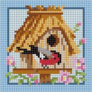 The Meredith Collection Treglown Designs Birdhouse B Coaster Needlepoint Canvas