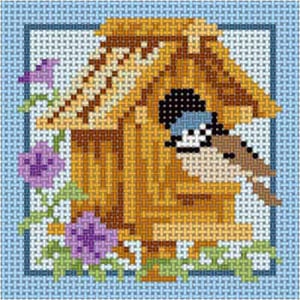 The Meredith Collection Treglown Designs Birdhouse C Coaster Needlepoint Canvas