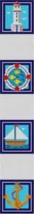 The Meredith Collection Treglown Designs Nautical Coasters Needlepoint Canvas