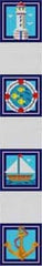 The Meredith Collection Treglown Designs Nautical Coasters Needlepoint Canvas