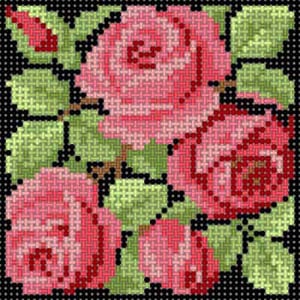The Meredith Collection Treglown Designs Rose Coaster Needlepoint Canvas