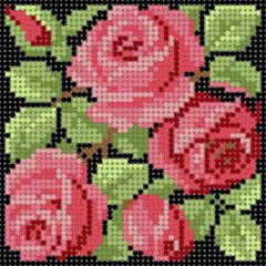 The Meredith Collection Treglown Designs Rose Coaster Needlepoint Canvas