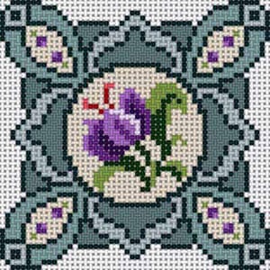 The Meredith Collection Treglown Designs Flower Coaster One Needlepoint Canvas