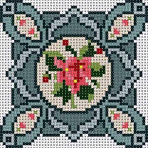 The Meredith Collection Treglown Designs Flower Coaster Two Needlepoint Canvas