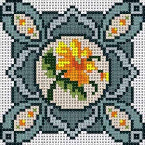 The Meredith Collection Treglown Designs Flower Coaster Three Needlepoint Canvas