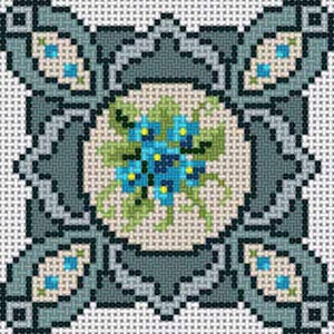 The Meredith Collection Treglown Designs Flower Coaster Four Needlepoint Canvas