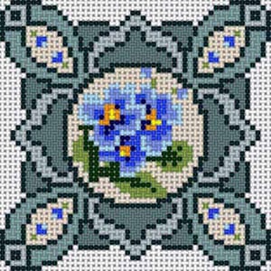 The Meredith Collection Treglown Designs Flower Coaster Five Needlepoint Canvas