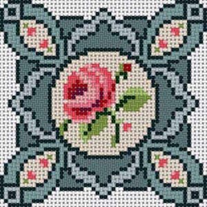 The Meredith Collection Treglown Designs Flower Coaster Six Needlepoint Canvas