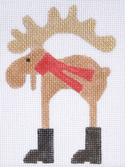The Princess and Me Moose in Boots Needlepoint Canvas
