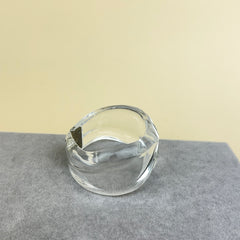 Vintage Clear Lucite Bypass Hinged Clamper Bracelet