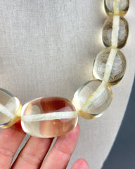 Vintage Chunky Oblong Graduated Lucite Bead Necklace