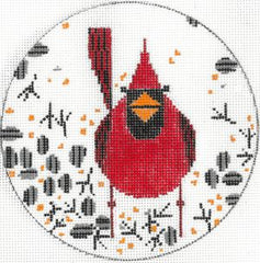 Charley Harper Cardinal Close Up Needlepoint Canvas