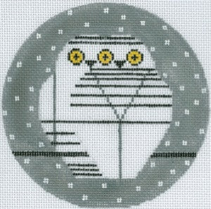 Charley Harper Twowls Ornament Needlepoint Canvas