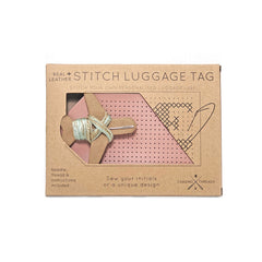Chasing Threads Cross Stitch Luggage Tag Kit - Pink Leather