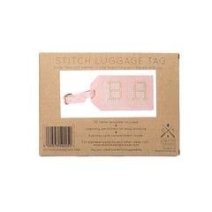 Chasing Threads Cross Stitch Luggage Tag Kit - Pink Leather