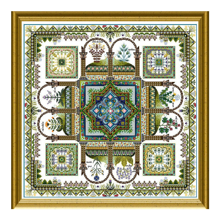 Chatelaine Designs The Medieval Herb Garden Herbularius Cross Stitch Pattern