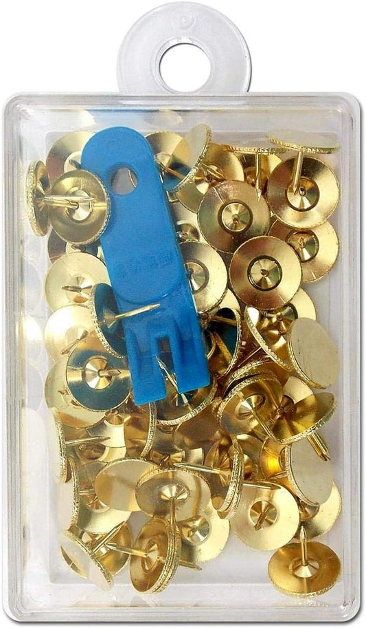 Clover Brass Thumbtacks - Package of 60 with Remover