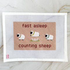 Coco Frank Fast Asleep Counting Sheep Needlepoint Canvas