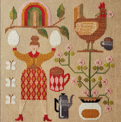 The Artsy Housewife Coffee and Eggs Cross Stitch Pattern