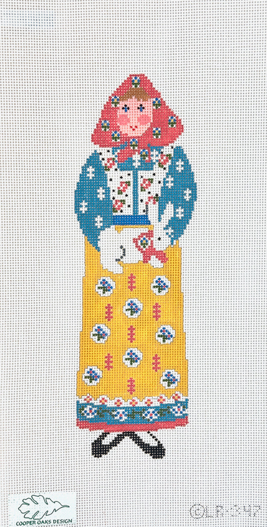 Cooper Oaks Design Linda Ragno Lady with Rabbit Needlepoint Canvas - 13M