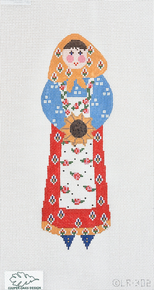 Cooper Oaks Design Linda Ragno Lady with Sunflower Needlepoint Canvas - 13M