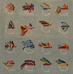 Cooper Oaks Design Kaley Alie Trout Flies Needlepoint Canvas