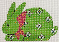 Cooper Oaks Design Linda Ragno Green Rabbit Needlepoint Canvas