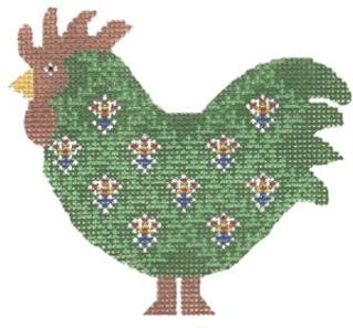 Cooper Oaks Design Linda Ragno Green Rooster Needlepoint Canvas