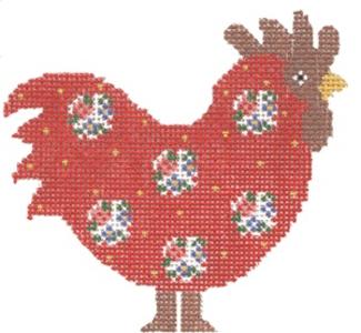 Cooper Oaks Design Linda Ragno Red Rooster Needlepoint Canvas