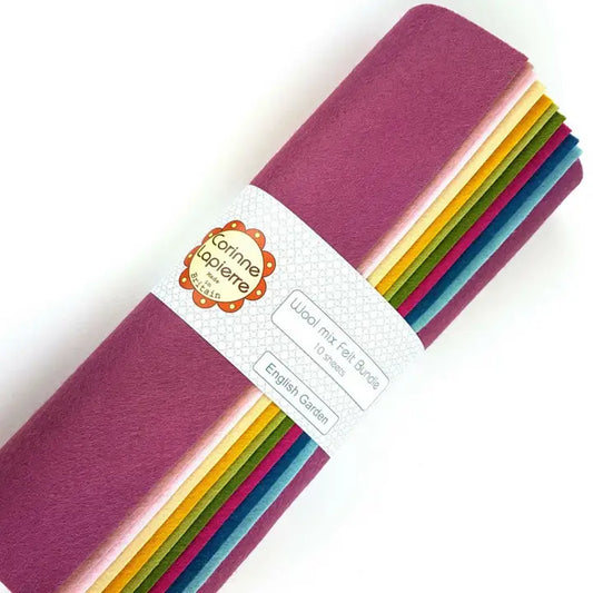 Finishing: Corinne Lapierre Felt Bundle of 10 Sheets - English Garden