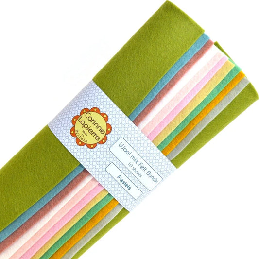 Finishing: Corinne Lapierre Felt Bundle of 10 Sheets - Pastel